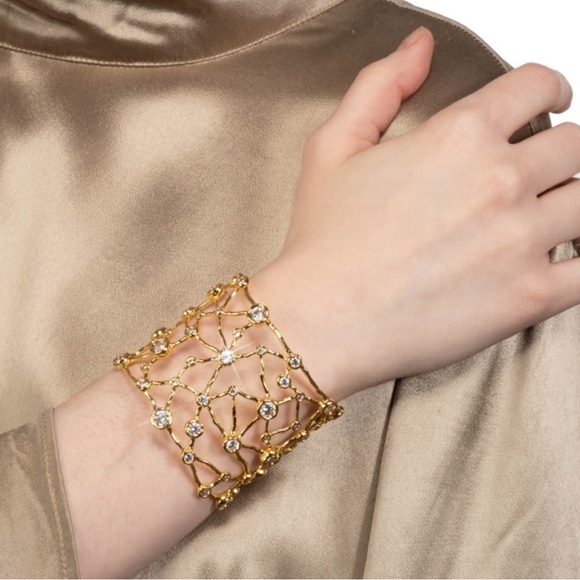 Alexis Bittar Asterales Gold Celestial Wide Cuff Bracelet - Picture 4 of 12
